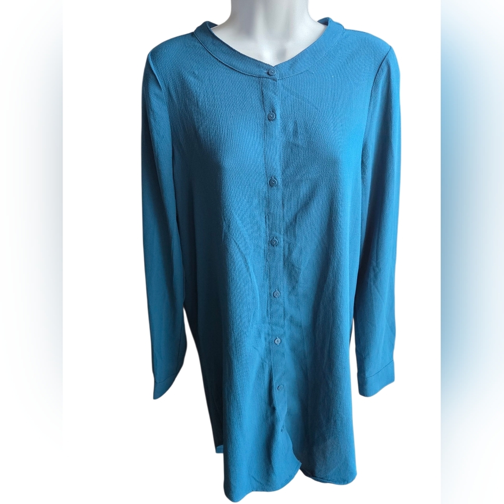 Freebird Teal Casual Shirt Dress Size S